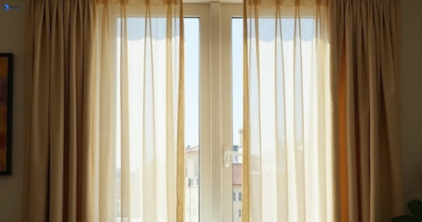 Dusty and dull curtains in artarmon-nsw before steam cleaning